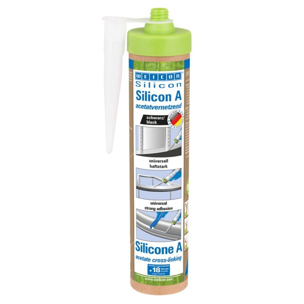 WEICON Geen-Tube Silicone A Sort 280ml